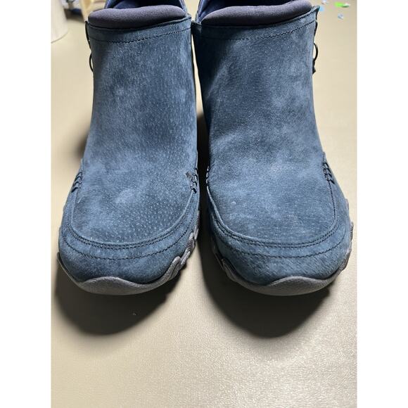 Skechers 49590 Bikers Zappiest Boot Women's size 9.5 Navy Suede Memory Foam - Picture 3 of 14
